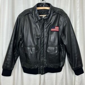 Vintage Leather Bomber Jacket